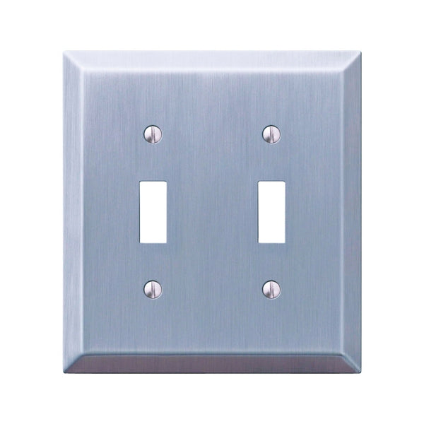 Amerelle 163ttbn Century Steel Wallplate, 2 Toggle, Brushed Nickel