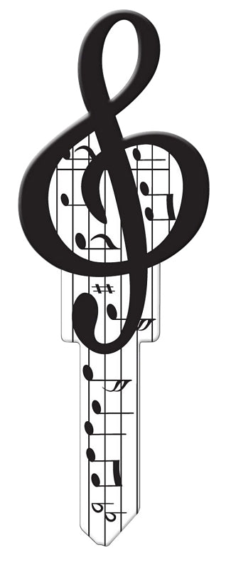 Lucky Line Key Shapes, MUSIC, House Key Blank, KW1/11, 1 Key (B125K)