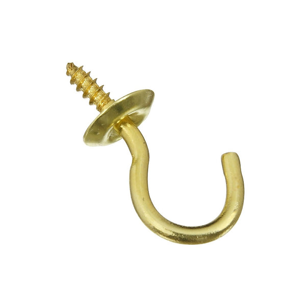 National Hardware N119-644 V2021 Cup Hooks in Solid Brass, 5 pack