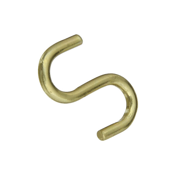 National Hardware N121-806 V2077 Open S Hooks - Solid Brass in Solid Brass, 3 pack