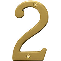 Hy-Ko 4 in. Gold Brass Number 2 Nail-On 1 pc.