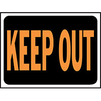 Hy-Ko Plastic Sign Red 9" X 12" Keep Out
