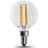 Feit Electric BPG1640950CAFIL/2 LED Light Bulb, Globe, G16 Lamp, E12 Lamp Base, Dimmable, 5000 K Color Temp