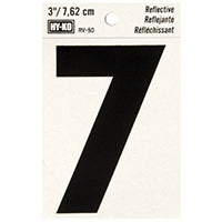 Hy-Ko RV-50/7 Vinyl Self-Stick Reflective, 3", Black