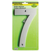 Hy-Ko 6” Classic Reflective Plastic House Number, Modern Raised Numbers for Exterior House, Durable Convenient Marking for Home Address with Included Mounting Hardware for Simple Installation