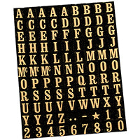 Hy-Ko 3/8 in. Gold Vinyl Letters and Numbers 0-9, A-Z Self-Adhesive 1 pk