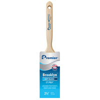 Premier Brooklyn 17302 Paint Brush, 2-1/2 in W, Flat Sash Brush, 3 in L Bristle, Polyester Bristle
