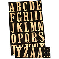 HY-KO MM-3L Packaged Letter Set, 1-3/4 in H Character, Gold Character, Black Background, Mylar