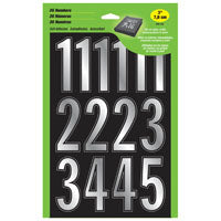 Hy-Ko Products MM-33N Self Adhesive Vinyl Die Cut Numbers, 3" High, Prism Silver, 26 Count