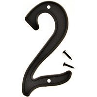 HY-KO Products PN-29/2 Plastic House Number 2 (Two), 4 Inch High, Black