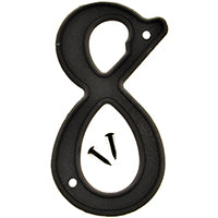 HY-KO PN-29/8 House Number, Character: 8, 4 in H Character, Black Character, Plastic