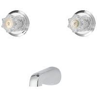 Boston Harbor GU-TQOB015CP Tub Faucet, 2-Faucet Handle, Round Handle, Metal/Plastic, Wall Mounting, Plastic Tub Spout