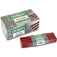 DIXON Industrial Carpenter Pencils, Soft Graphite Core, Red/Black, 7", 12-Pack (19971)