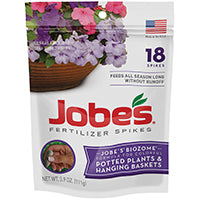 Jobe's Flower Fertilizer Spikes, Easy Plant Care Fertilizer for Potted Plants and Hanging Baskets, 18 Count 06105