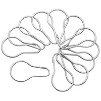 Plumb Pak PP825-25 Shower Curtain Pin, 1-3/8 in Opening, Steel, Bright, 3 in W, 5-1/4 in H