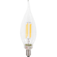 Sylvania 40759 Natural LED Bulb, Decorative, B10 Bent Tip Lamp, 60 W Equivalent, E12 Lamp Base, Dimmable, Clear