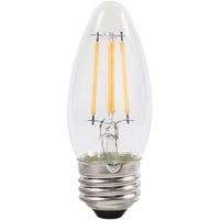 Sylvania 40795 Natural LED Bulb, Decorative, B10 Blunt Tip Lamp, 60 W Equivalent, E26 Lamp Base, Dimmable, Clear