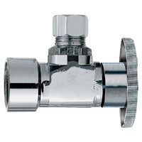 Plumb Pak PP46PCLF Stop Valve, 1/2 x 1/4 in Connection, FIP x Compression, Brass Body