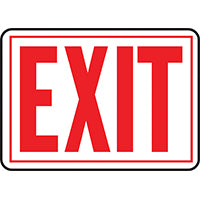 Hy-Ko Products SS-2W EXIT Aluminum Sign, 10" x 14", Red/White