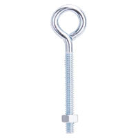 Mintcraft ProSource LR267 Eye Bolt, 3/16 in Thread, 3/16 in Dia Eye, Steel, Zinc