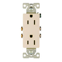 EATON Wiring 1107LA 15-Amp 2-Pole 3-Wire 125-Volts Decorator Duplex Receptacle, Light Almond