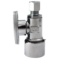 Plumb Pak K2636PCPO Quarter Turn Quick Lock Straight Valve 1/2 in. x 1/4 in, silver
