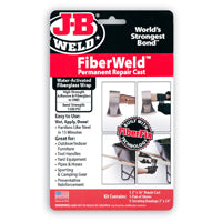 FiberWeld Permanent Repair Cast 2x36 Inch - High Strength Adhesive Fiberglass Wrap - Black, 38236