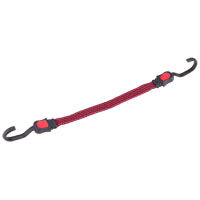 ProSource FH92106-1 Stretch Cord, 17 mm Dia, 15 in L, Polypropylene, Red, Hook End