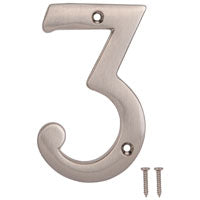 ProSource N-Z043SN-3L-PS House Number, Character: 3, 4 in H Character, 2.36 in W Character
