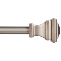 Kenney 5/8" Fast Fit Milton Easy Install Curtain Rod, Pewter, 66"-120"