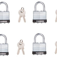 ProSource Padlock, Keyed Alike Key, Standard Shackle, 1/4 (6.3) in (mm) Dia Shackle, Steel Shackle, Zinc