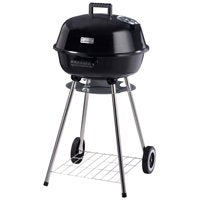 Omaha KY220188 Charcoal Kettle Grill, 2 -Grate, 247 sq-in Primary Cooking Surface, Black, Steel Body
