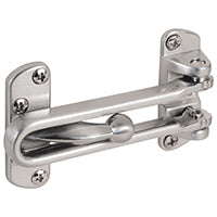 Prime-Line U 9901 Swing Bar Lock for Hinged Swing-In Doors - Secondary Security Lock for Door & Security, 3-7/8 in. Bar Length, Diecast Zinc Construction, Brushed Chrome Finish (Single Pack)