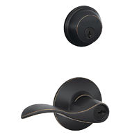 Schlage Aged Bronze Zinc Lever and Single Cylinder Deadbolt
