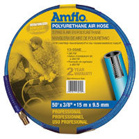 Amflo 13-50AE Air Hose, 3/8 in OD, 50 ft L, MNPT, 300 psi Pressure, Polyurethane, Blue