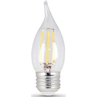 Feit Electric BPEFC25927CAFIL2 LED Flame Tip, General Purpose, 25 W Equivalent, E26 Lamp Base, Dimmable