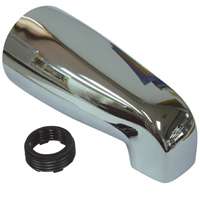 ProSource 24500 Bathtub Spout, 5-1/8 in L, 3/4 x 1/2 in Connection, IPS, Zinc, Chrome Plated