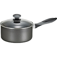 Mirro A79721 Get A Grip Aluminum Nonstick Sauce Pan with Glass Lid Cover Cookware, 1-Quart, Black MIR-A7972184M