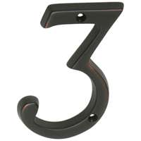 Schlage Builders Hardware Number House 3 Sb 4In Aged BRZ SC2-3036-716
