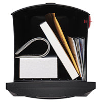 Architectural Mailboxes Patriot Plastic Post Mount Mailbox, Compatibility Code E, GMB505BAM, Black, Medium Capacity