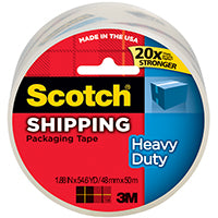 Scotch Heavy Duty Shipping Packing Tape, Clear, Shipping and Packaging Supplies, 1.88 in. x 54.6 yd., 1 Tape Roll 3850