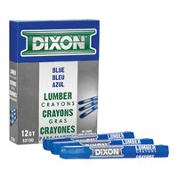Dixon Industrial Lumber Crayons, Blue, 12 Count 52100