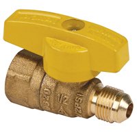 BrassCraft TBV6F-8 Gas Ball Valve, 3/8 x 1/2 in Connection, Flared x FIP, 5 psi Pressure, Brass Body
