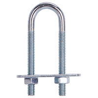 Mintcraft LR341 U-Bolt, 1/4 in, 3/4 in W x 2-1/2 in L, Steel, Zinc Plated