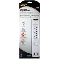 PowerZone Surge Prot 4 Outlet Wht 4ft Cd OR505104