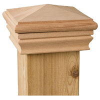 Maine Ornamental 72890 Post Cap, 4 in L, 4 in W, Cedar