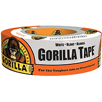 Gorilla 6025001 Duct Tape, 30 yd L, 2 in W, Cloth Backing, White