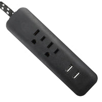PowerZone Cord 2OTLT/2USB Black&WHT 6FT ORPBUF0001