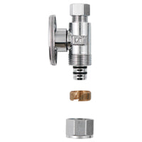 Plumb Pak PP2887EZ 1/2" Comp x 3/8" O.D. Quarter Turn No Crimp PEX Straight Valve, Chrome