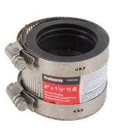 ProSource KJ-020 Coupling, 2 x 1-1/2 in, Rubber/Stainless Steel, Black/Stainless Steel Shield